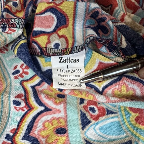 Zattcas Womens Size L Multicolor Mandala Print Sleeveless Belted Maxi Dress Boho - Picture 7 of 12